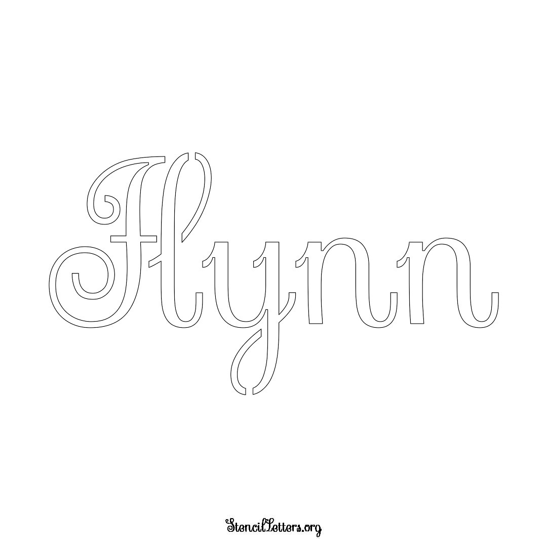 Flynn name stencil in Ornamental Cursive Lettering