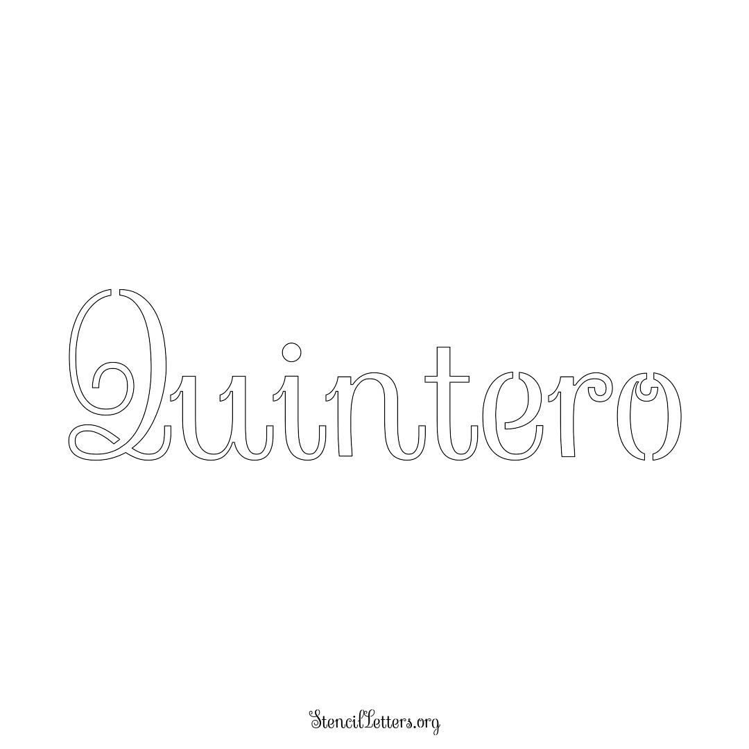 Quintero name stencil in Ornamental Cursive Lettering