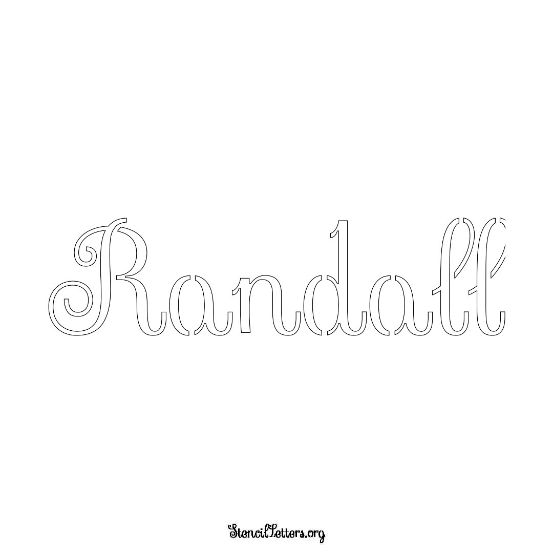 Randall name stencil in Ornamental Cursive Lettering