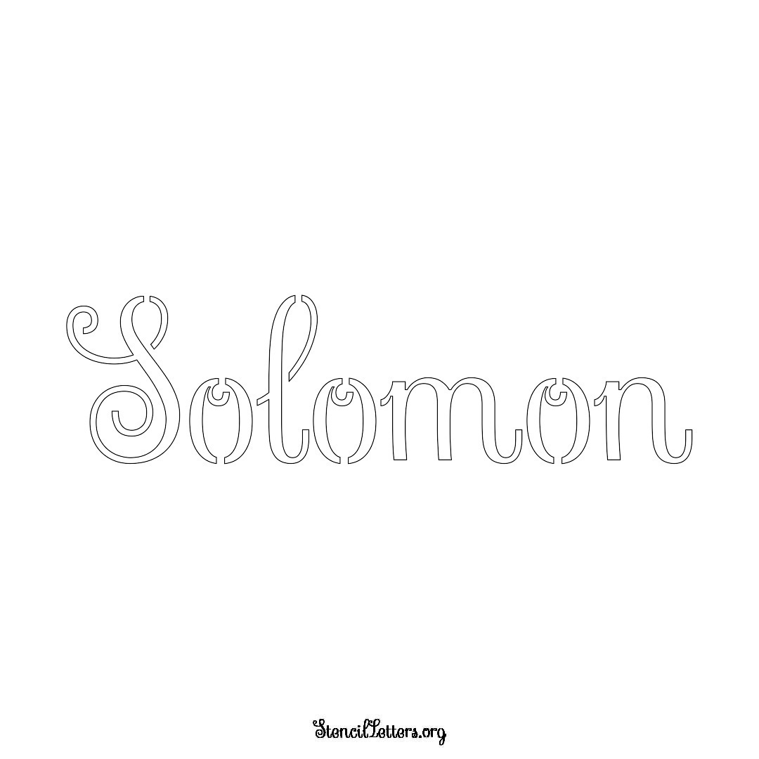 Solomon name stencil in Ornamental Cursive Lettering