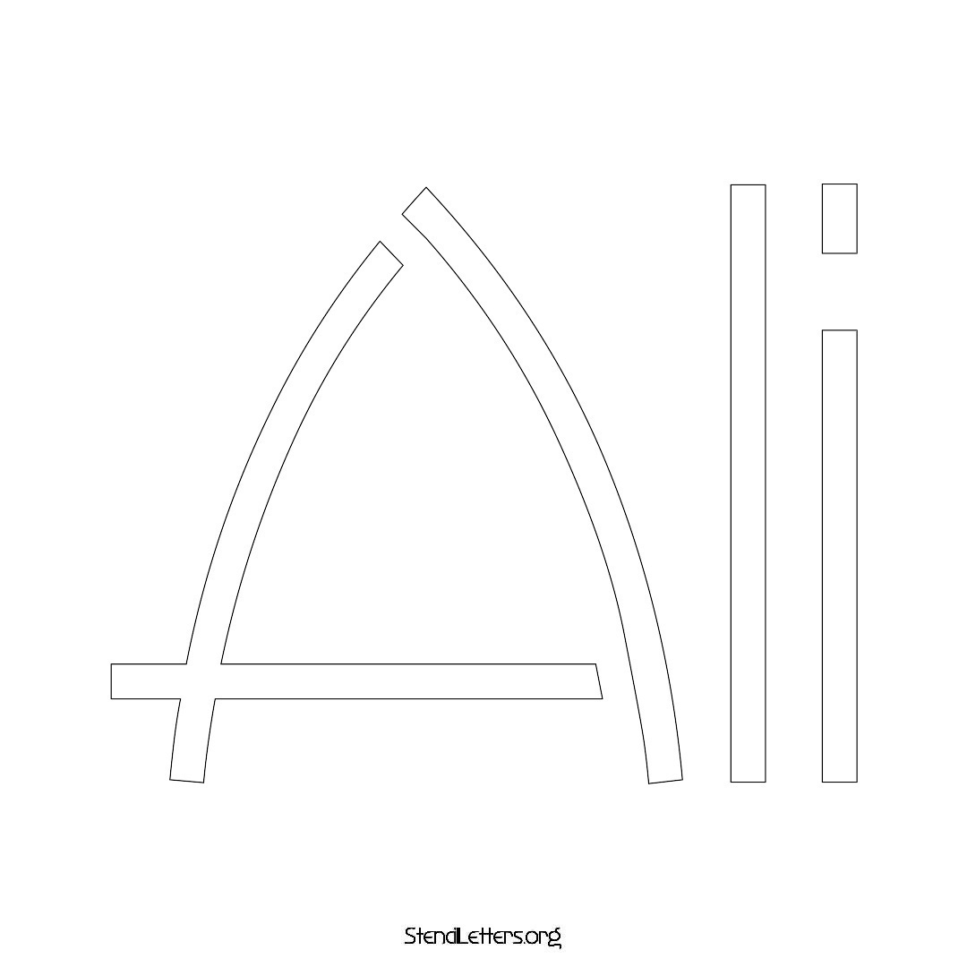 Ali name stencil in Simple Elegant Lettering