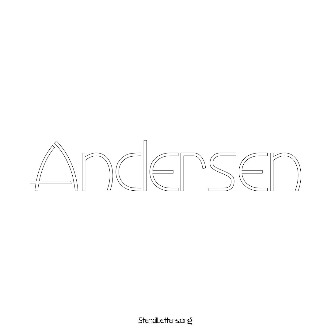 Andersen name stencil in Simple Elegant Lettering