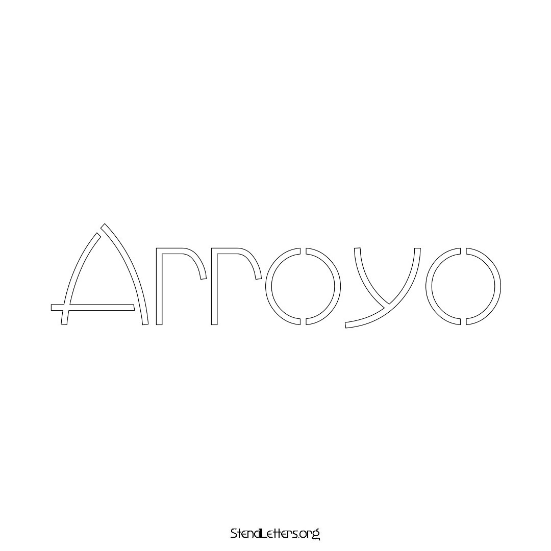 Arroyo name stencil in Simple Elegant Lettering