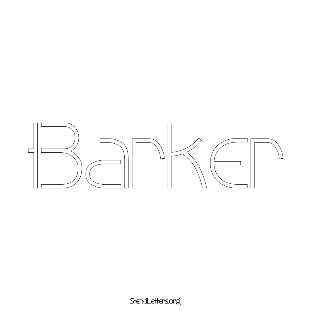 Barker name stencil in Simple Elegant Lettering
