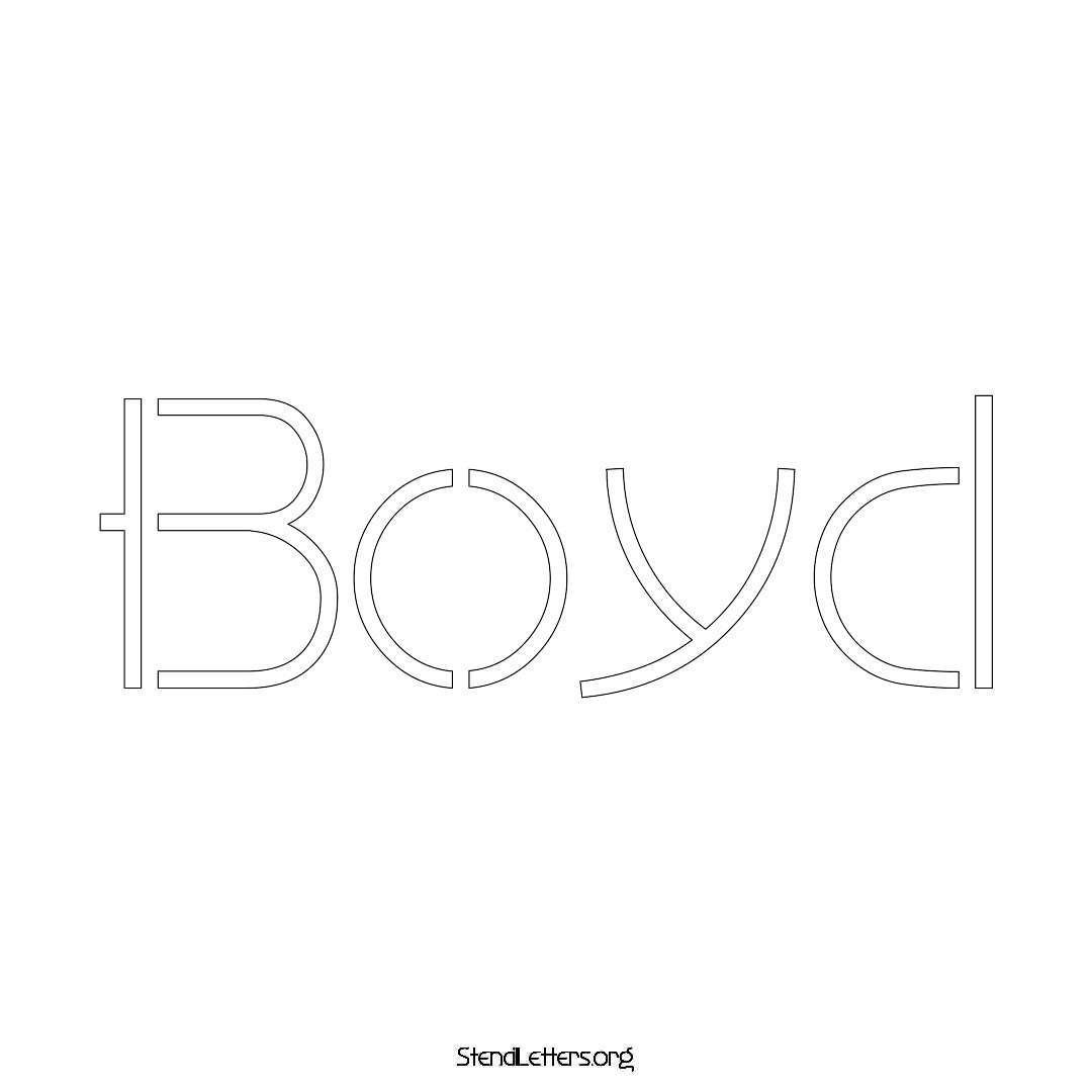 Boyd name stencil in Simple Elegant Lettering
