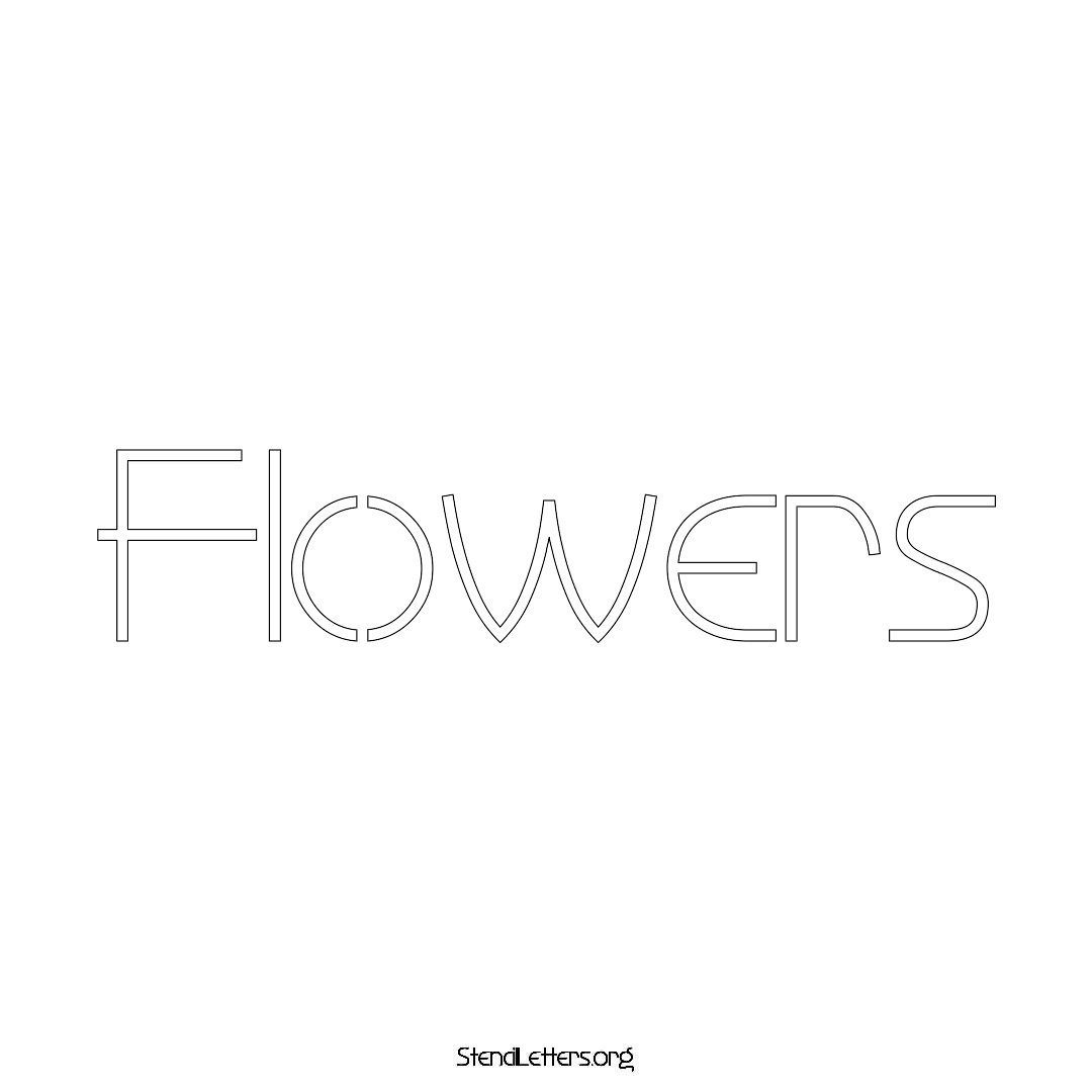 Flowers name stencil in Simple Elegant Lettering