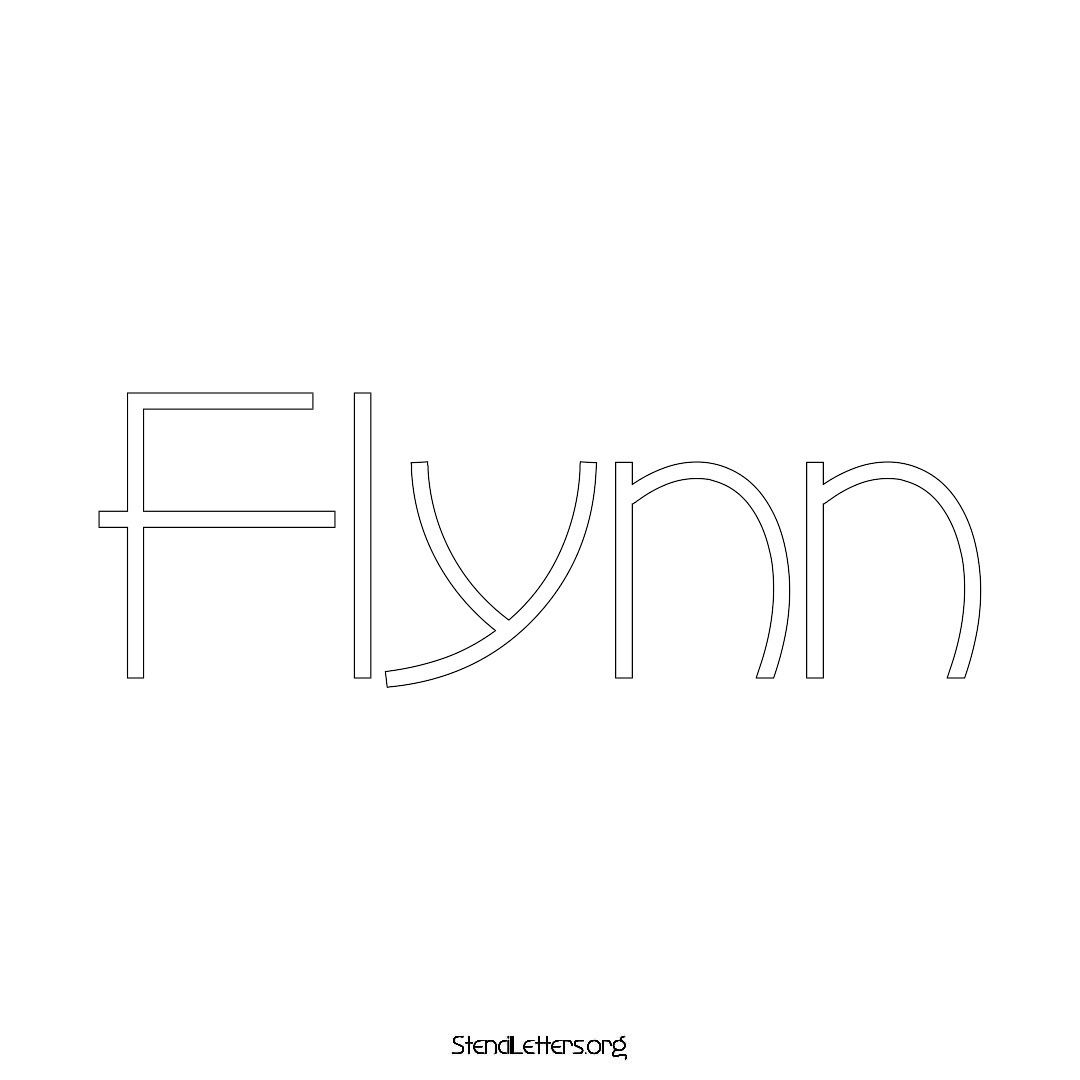 Flynn name stencil in Simple Elegant Lettering