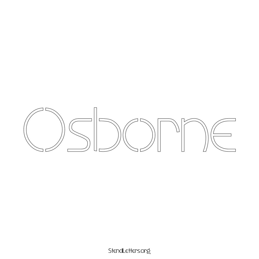 Osborne name stencil in Simple Elegant Lettering