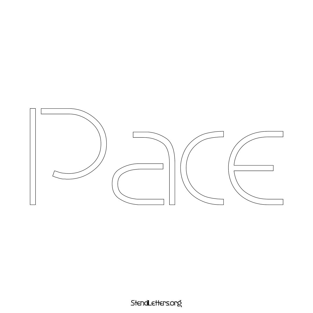 Pace name stencil in Simple Elegant Lettering