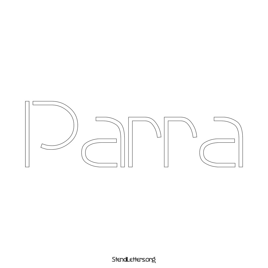 Parra name stencil in Simple Elegant Lettering