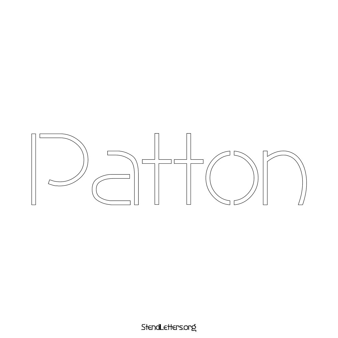 Patton name stencil in Simple Elegant Lettering