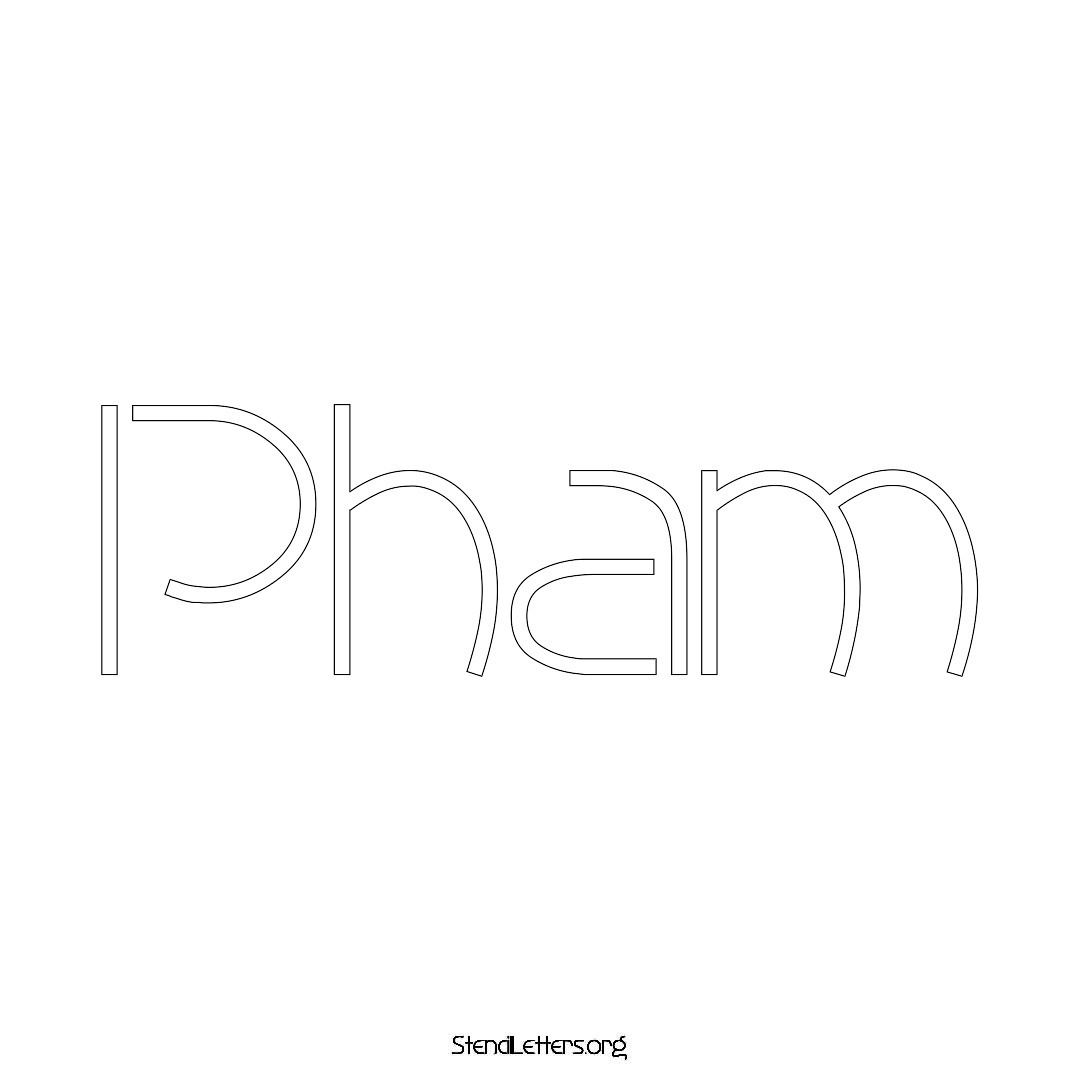 Pham name stencil in Simple Elegant Lettering