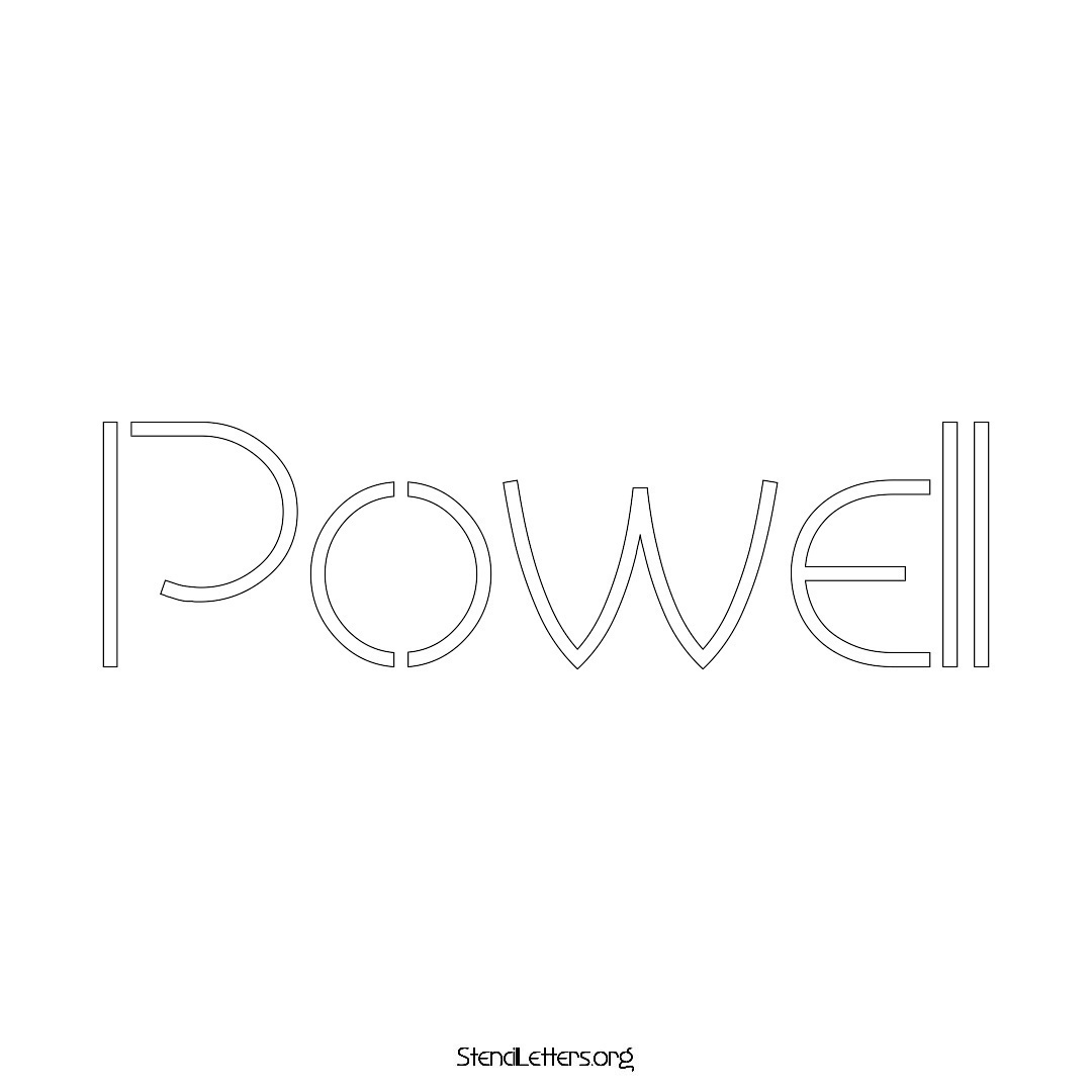 Powell name stencil in Simple Elegant Lettering