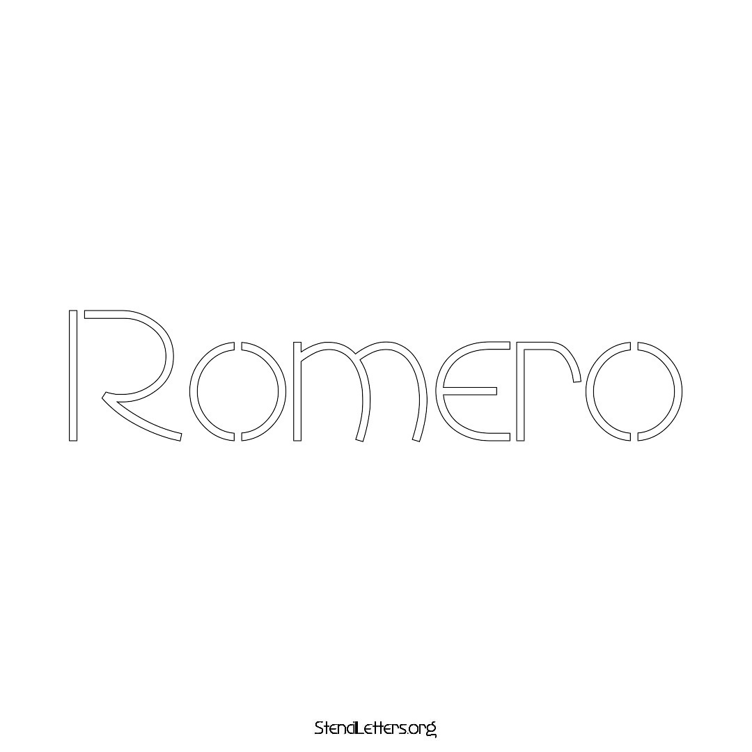 Romero name stencil in Simple Elegant Lettering