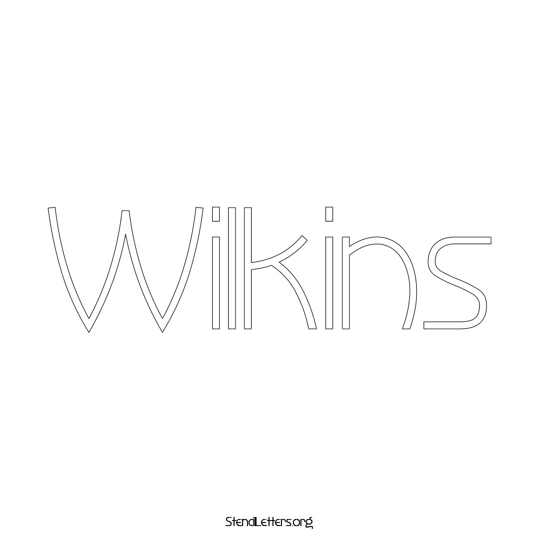 Wilkins name stencil in Simple Elegant Lettering