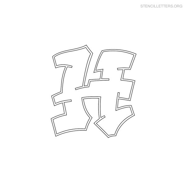 Stencil Letter Graffiti H