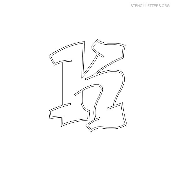 Stencil Letter Graffiti K
