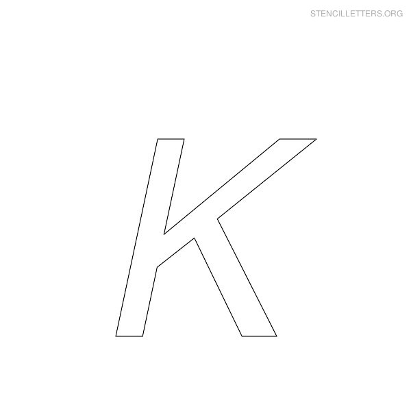 Stencil Letter Italic K