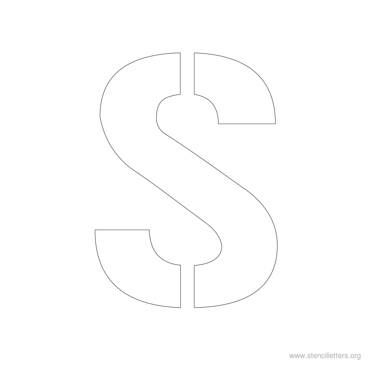 Large Stencil Letters Style #1 S
