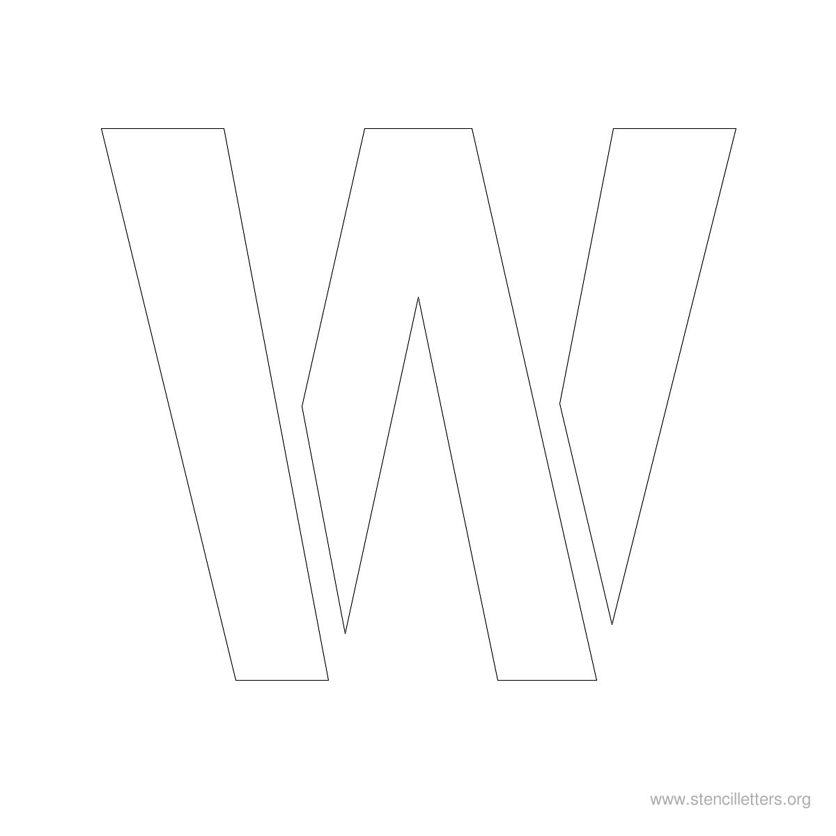 Large Stencil Letters Style #1 W