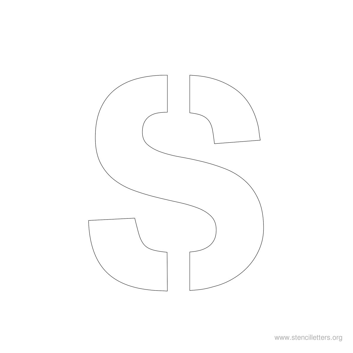 Large Stencil Letters Style #2 S