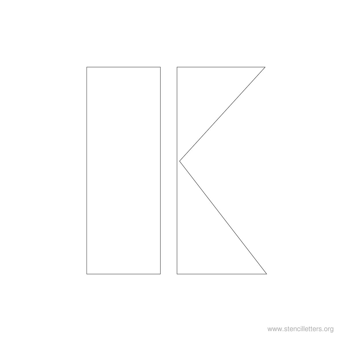 Large Stencil Letters Style #3 K