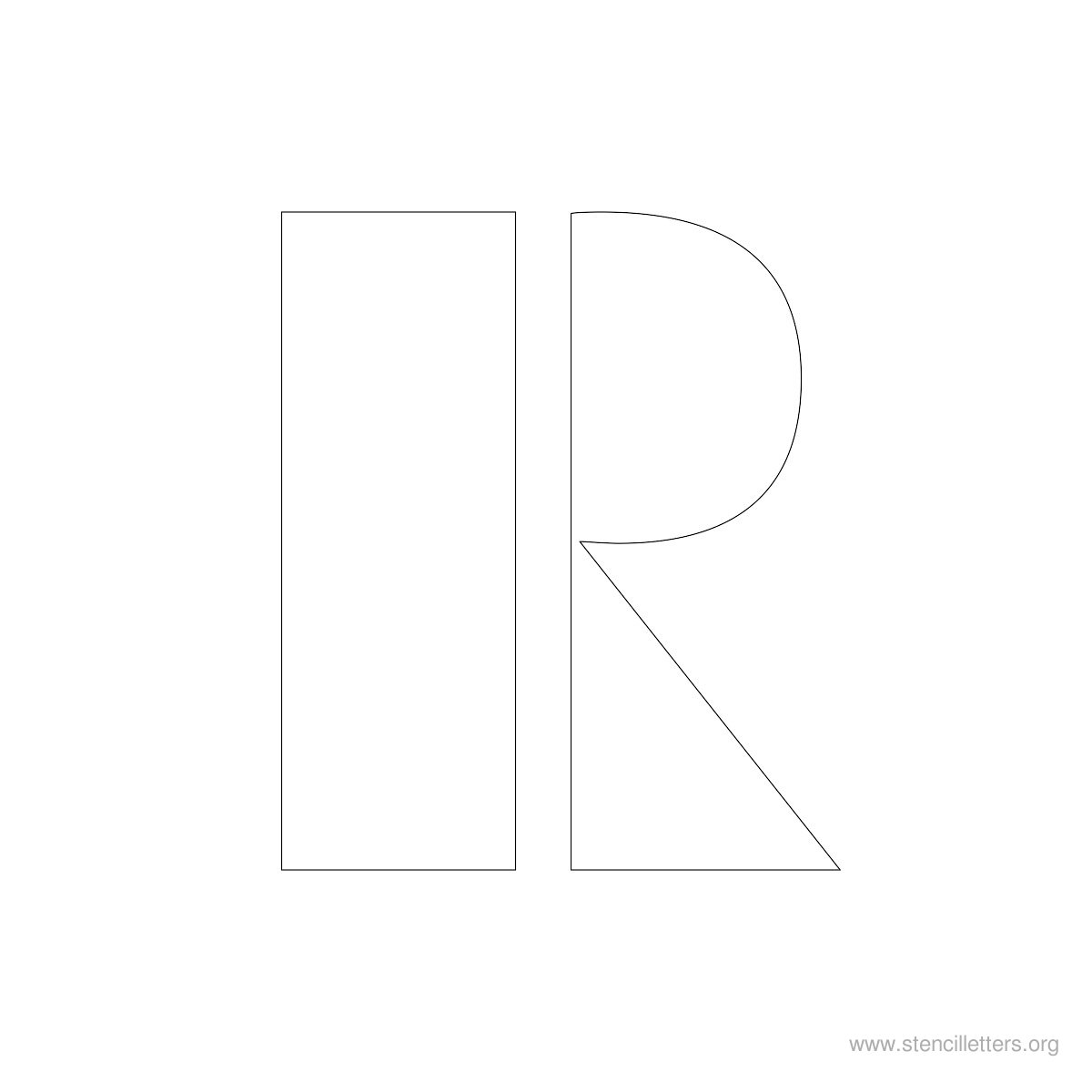 Large Stencil Letters Style #3 R