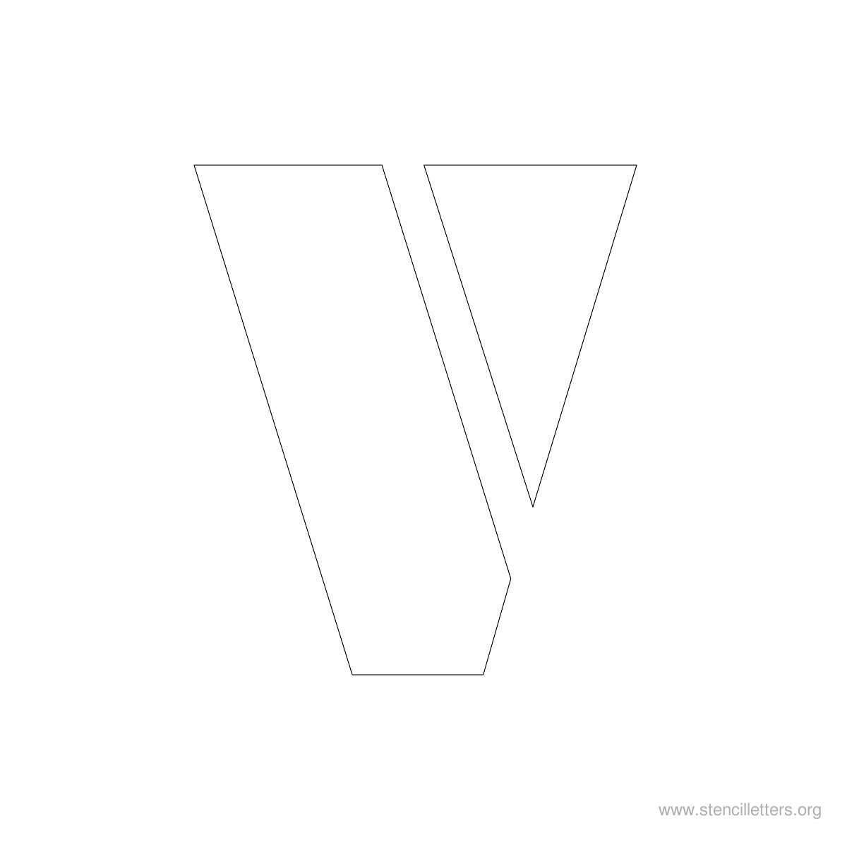 Large Stencil Letters Style #3 V