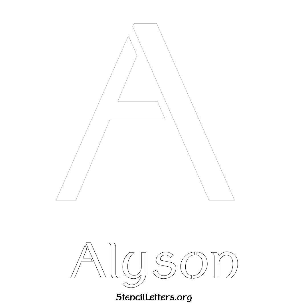 Alyson printable name initial stencil in Ancient Lettering