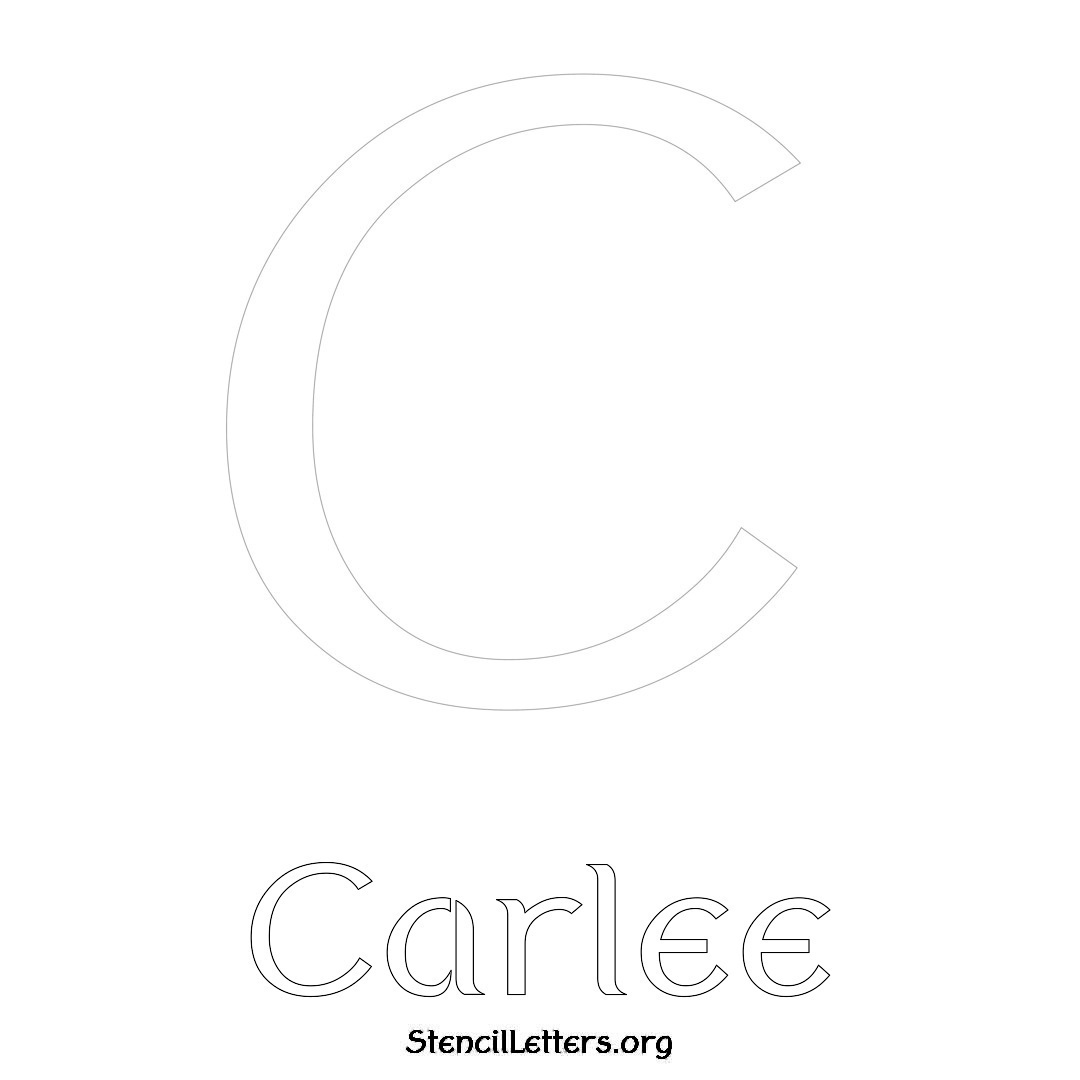 Carlee printable name initial stencil in Ancient Lettering