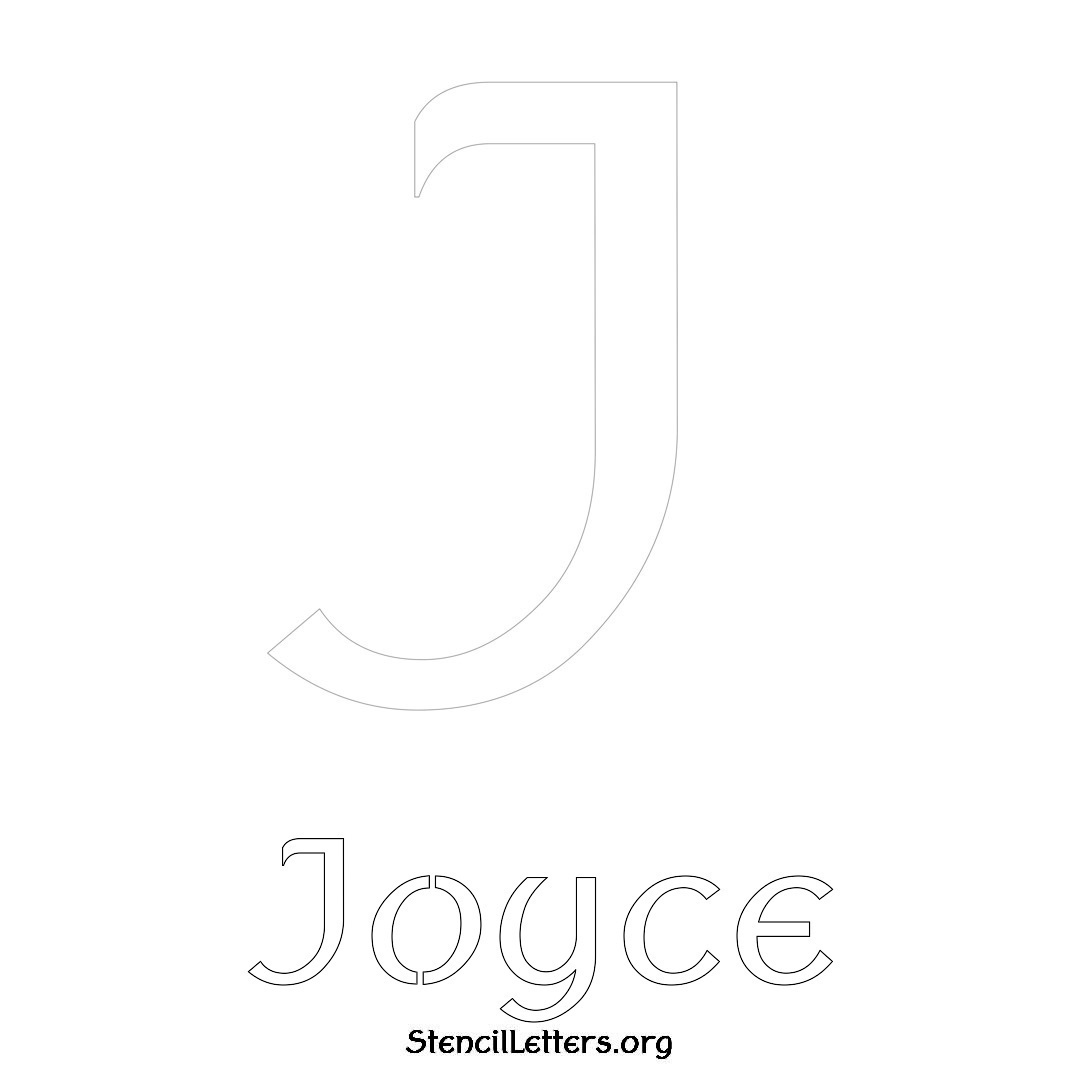 Joyce printable name initial stencil in Ancient Lettering