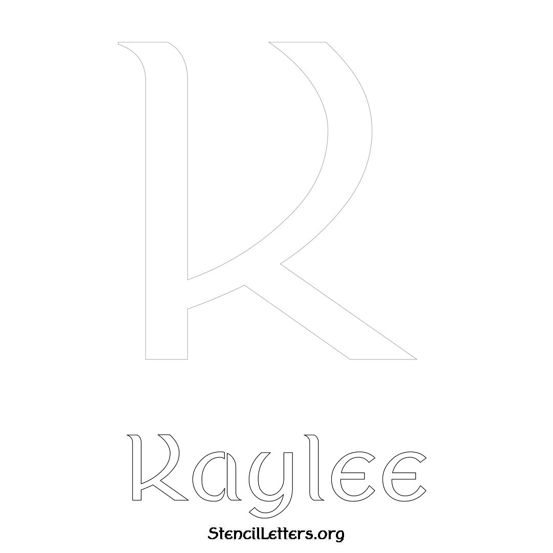 Kaylee printable name initial stencil in Ancient Lettering