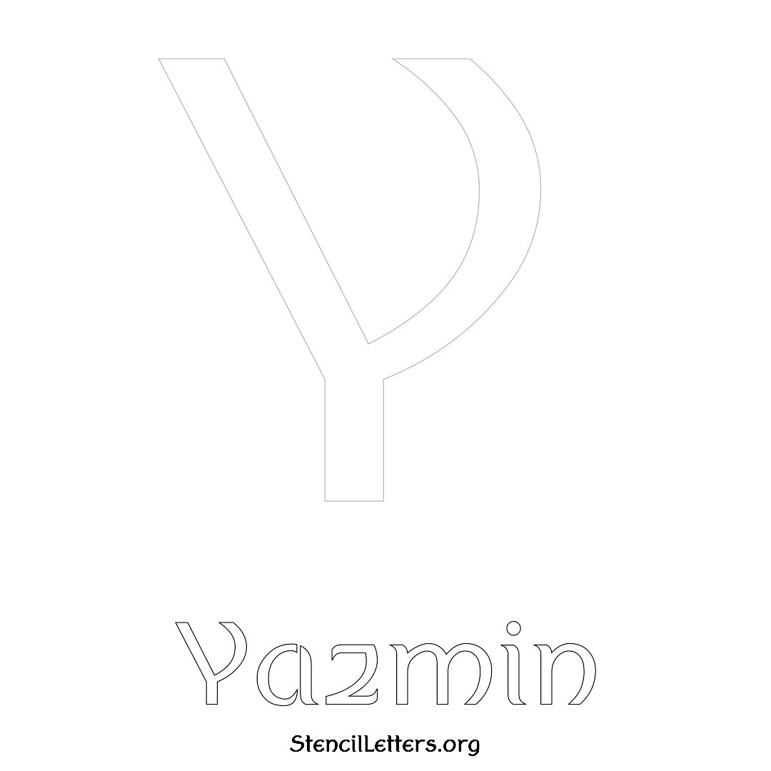 Yazmin printable name initial stencil in Ancient Lettering