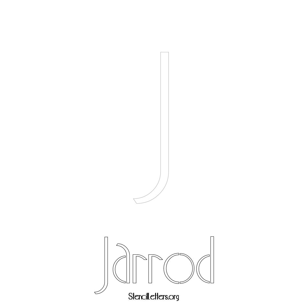 Jarrod printable name initial stencil in Art Deco Lettering