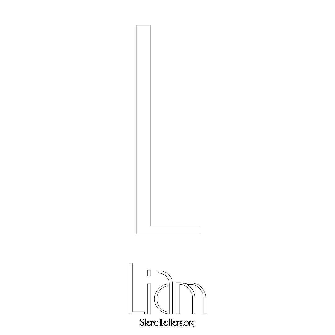 Liam printable name initial stencil in Art Deco Lettering