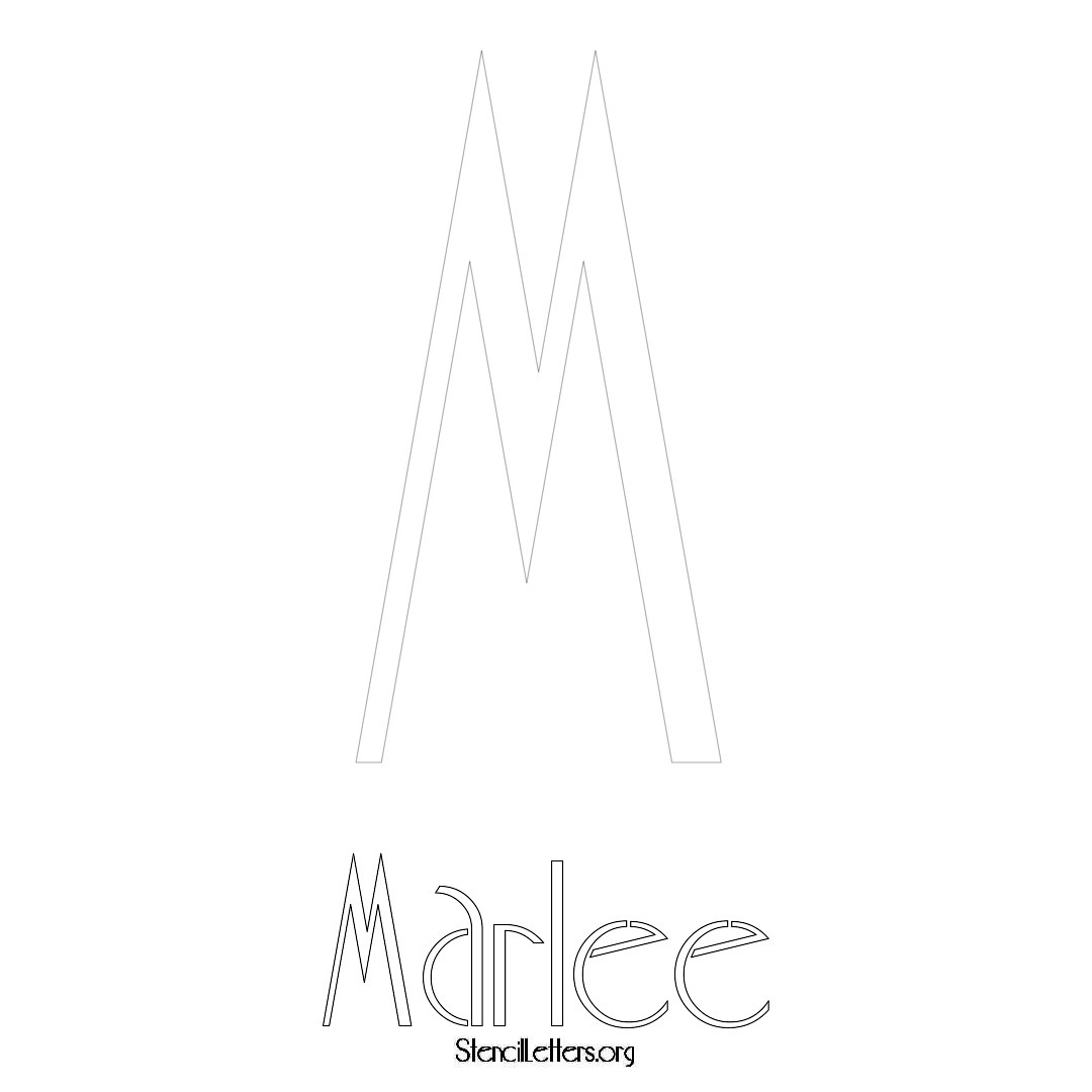 Marlee printable name initial stencil in Art Deco Lettering