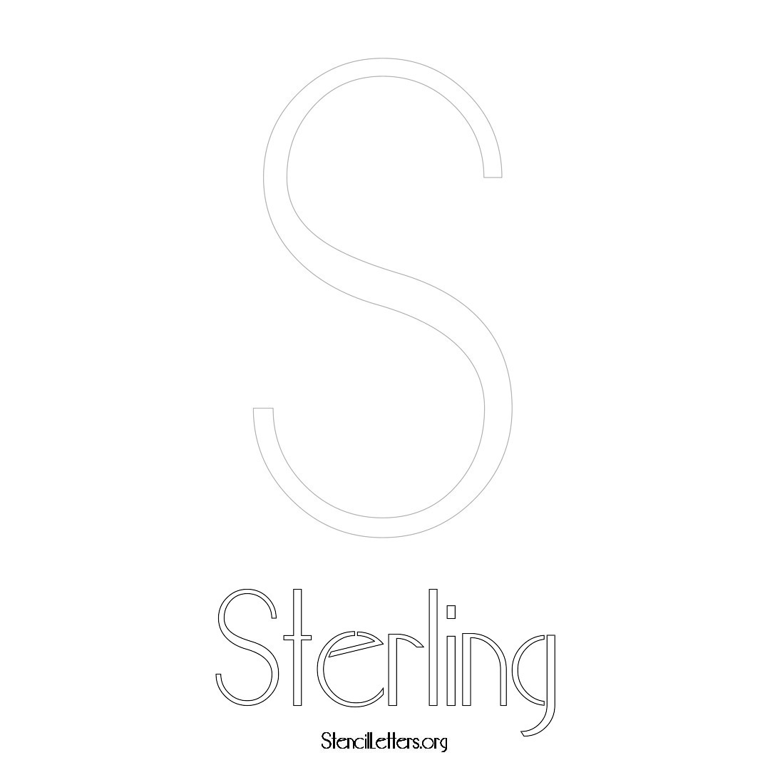 Sterling printable name initial stencil in Art Deco Lettering