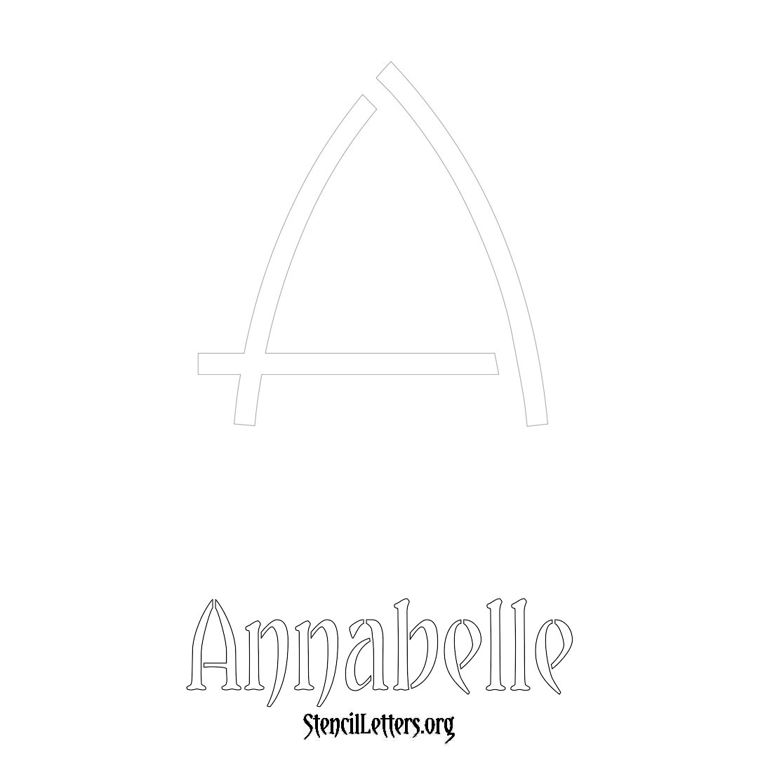 Annabelle printable name initial stencil in Simple Elegant Lettering
