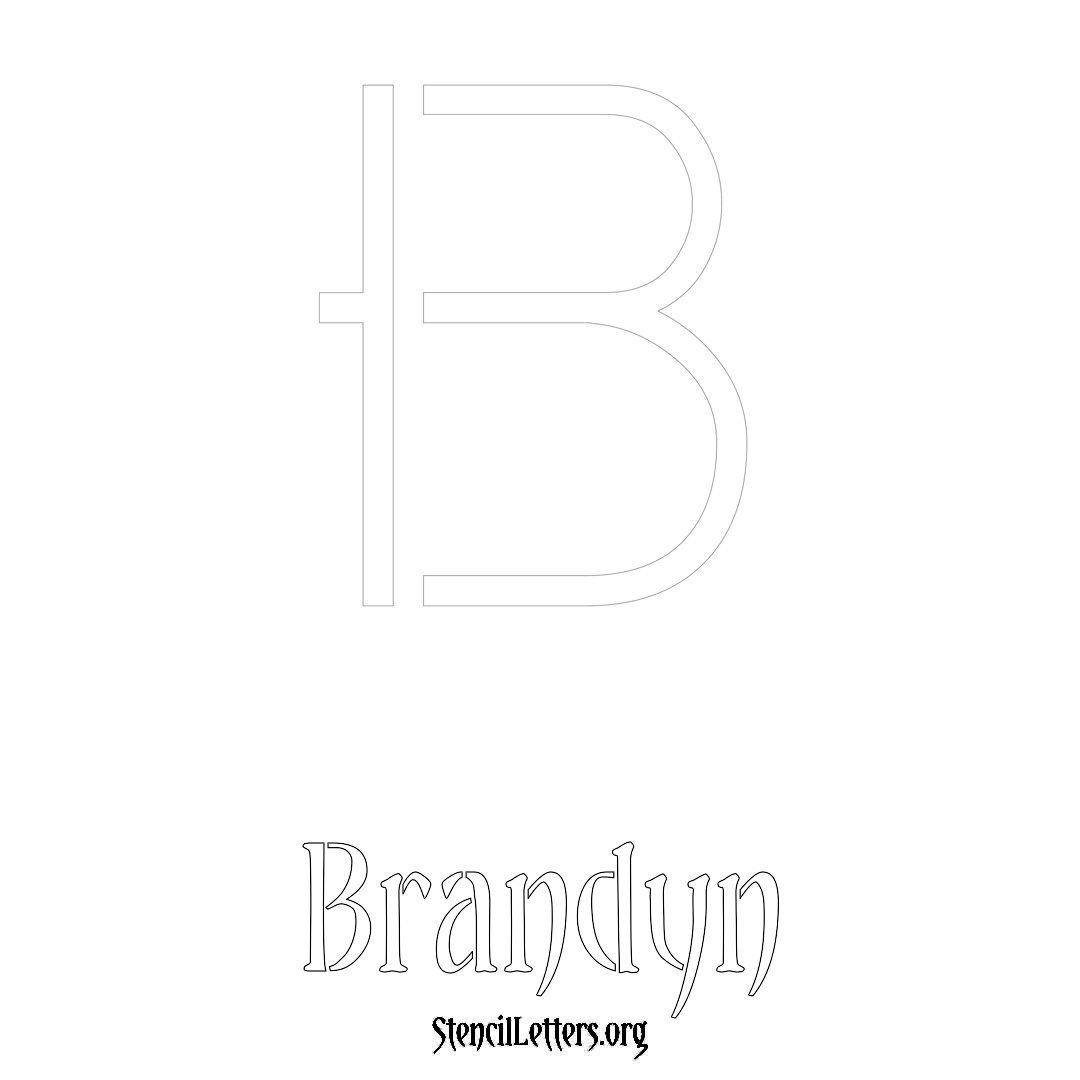 Brandyn printable name initial stencil in Simple Elegant Lettering