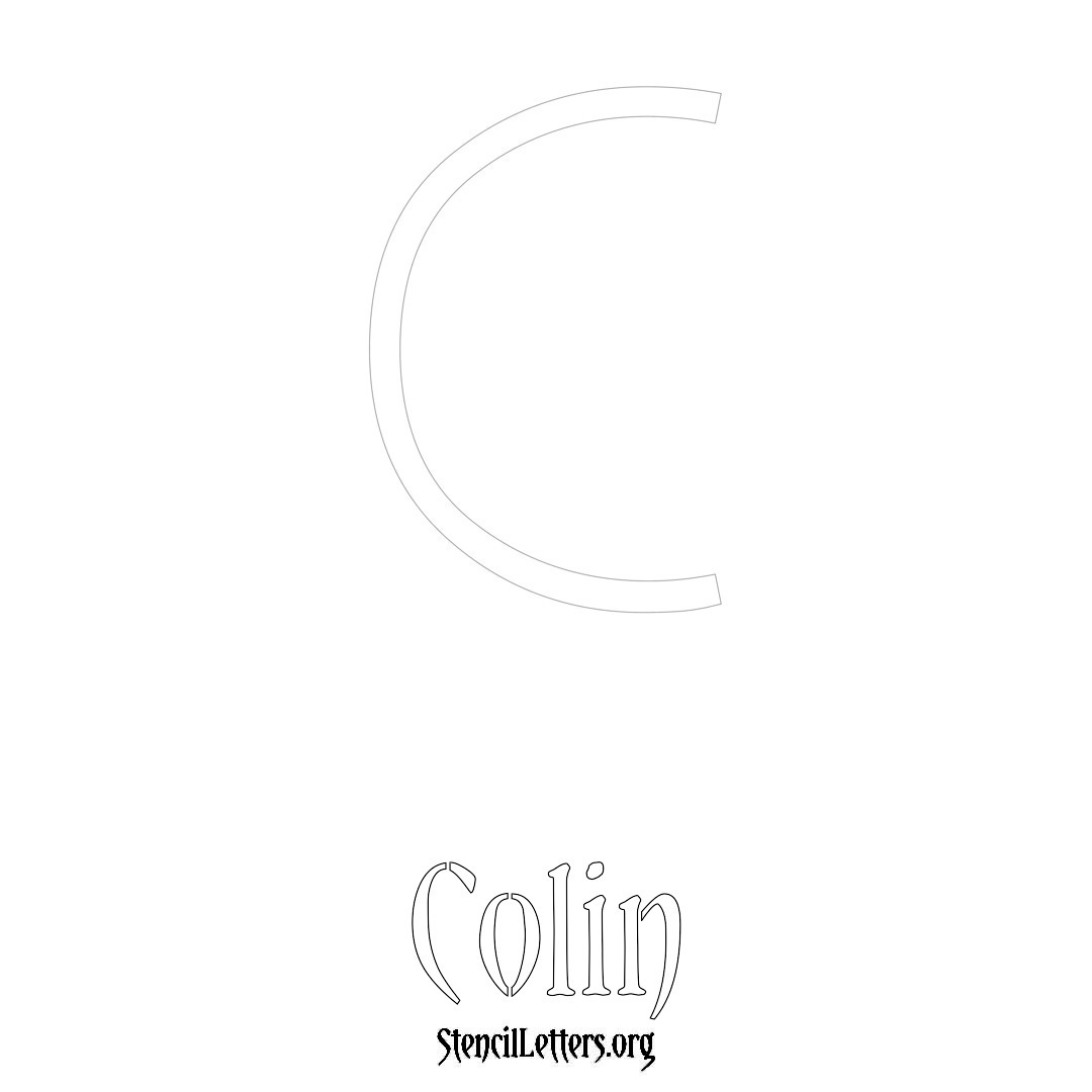 Colin printable name initial stencil in Simple Elegant Lettering