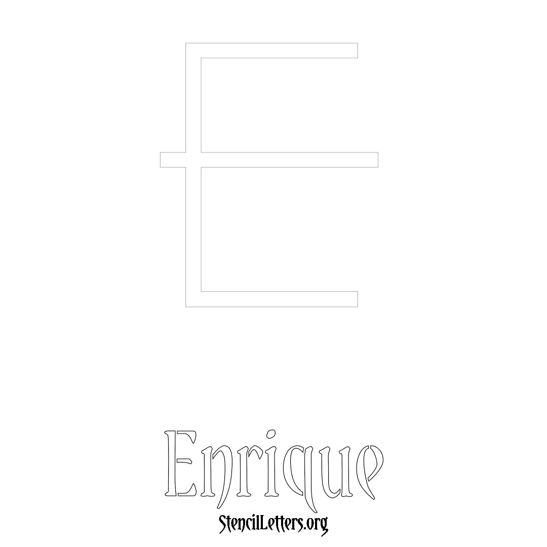 Enrique printable name initial stencil in Simple Elegant Lettering