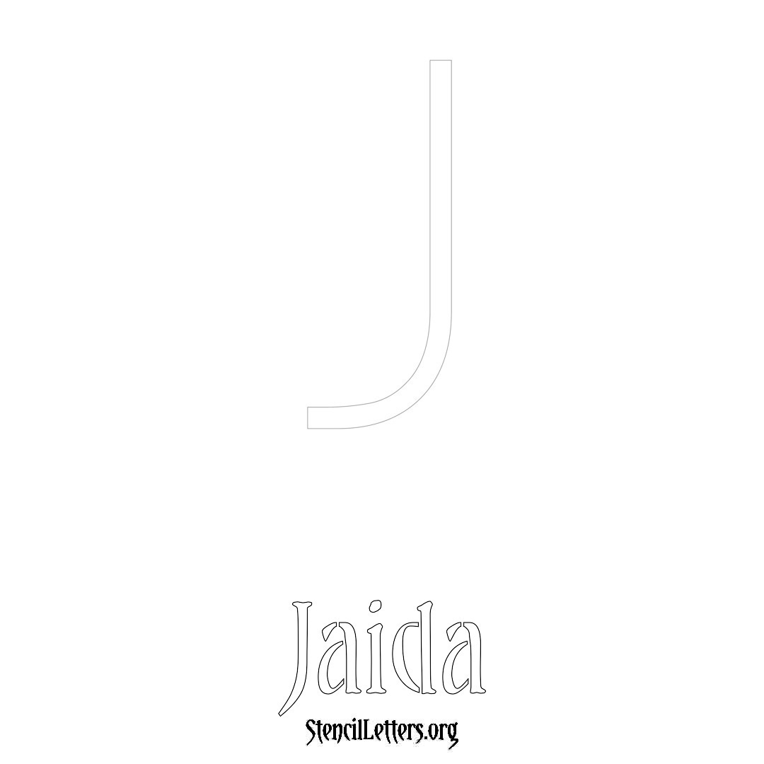Jaida printable name initial stencil in Simple Elegant Lettering