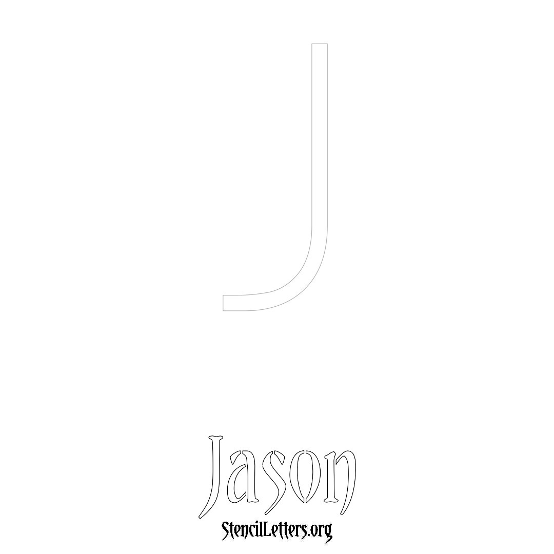 Jason printable name initial stencil in Simple Elegant Lettering