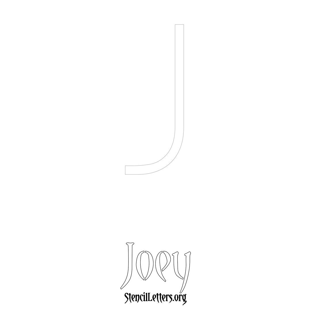 Joey printable name initial stencil in Simple Elegant Lettering
