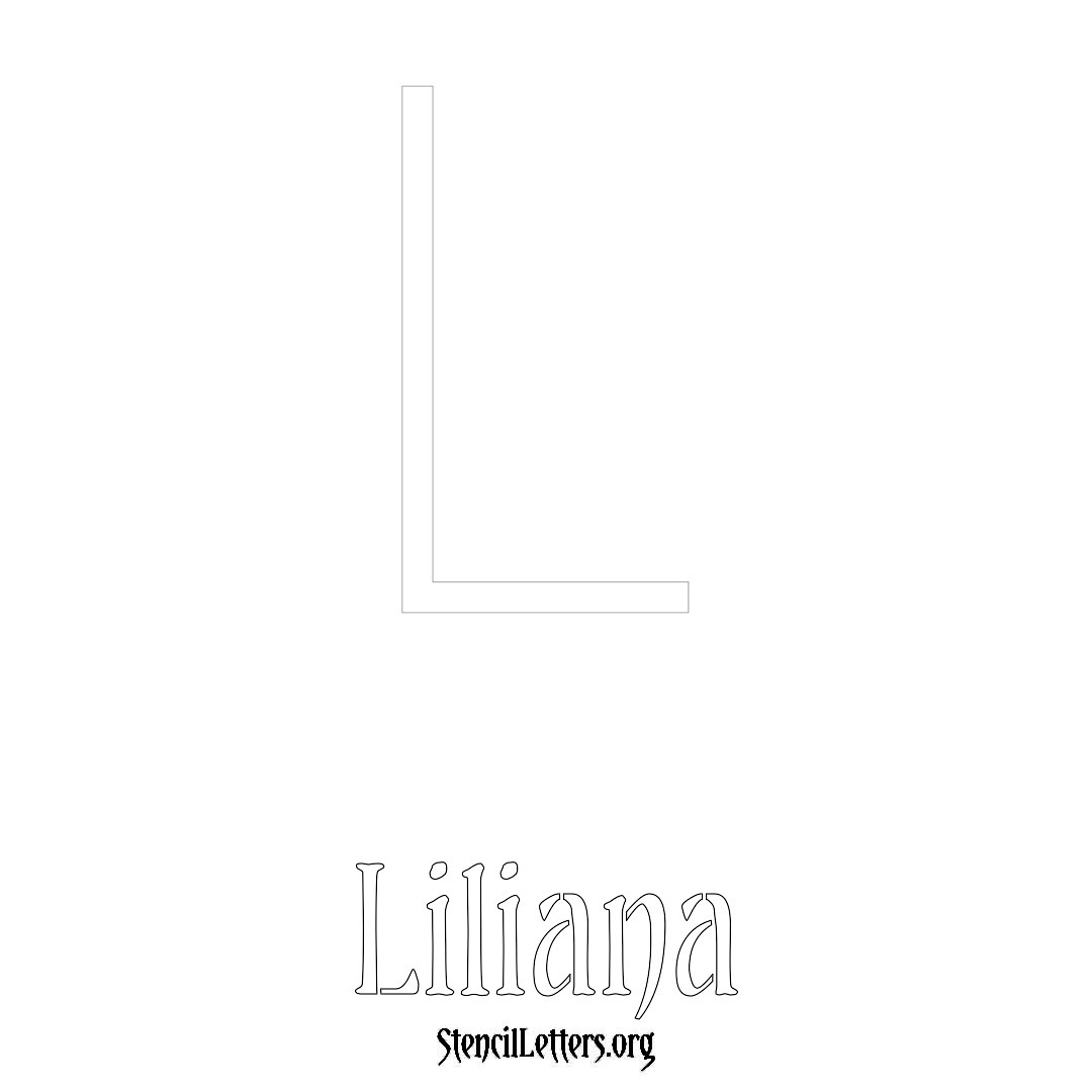 Liliana printable name initial stencil in Simple Elegant Lettering