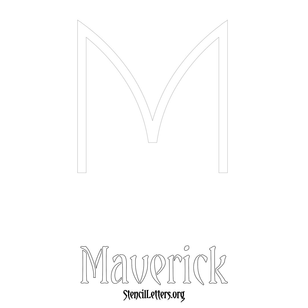 Maverick printable name initial stencil in Simple Elegant Lettering
