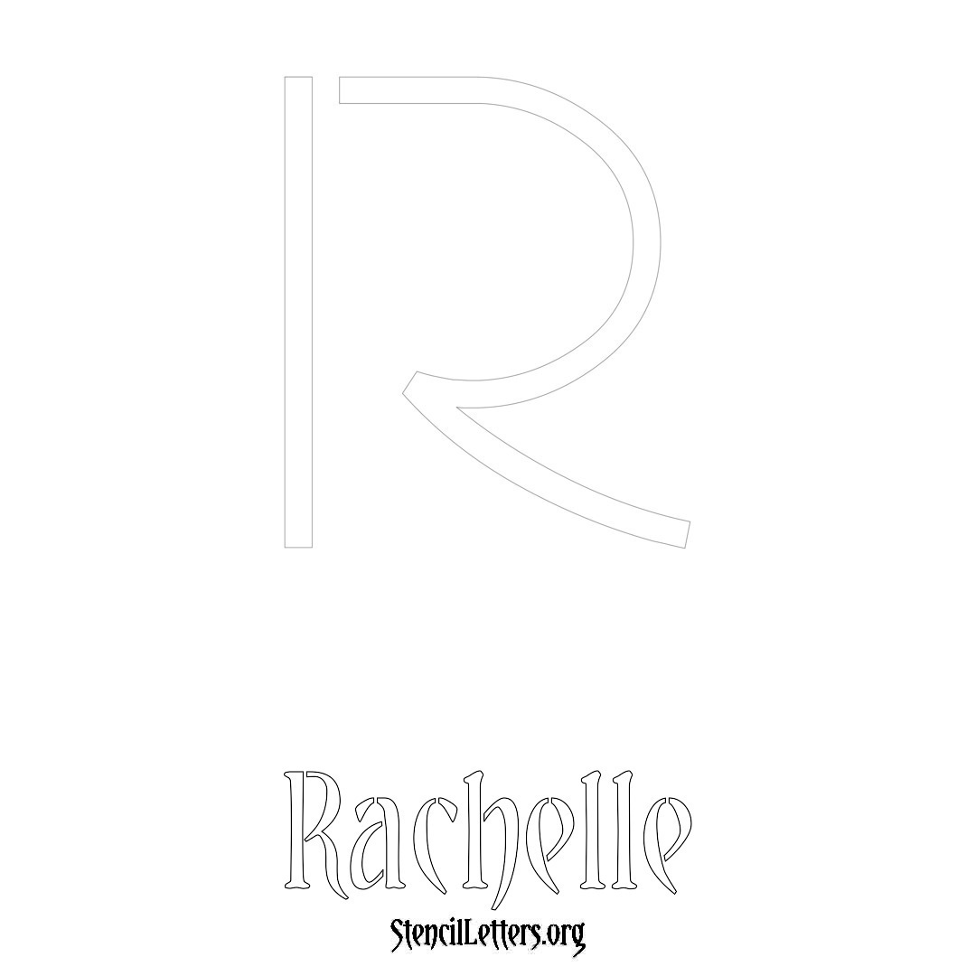 Rachelle printable name initial stencil in Simple Elegant Lettering