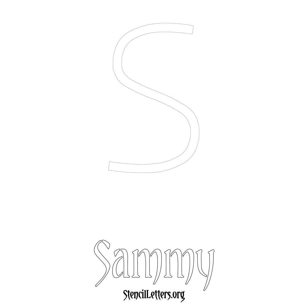Sammy printable name initial stencil in Simple Elegant Lettering