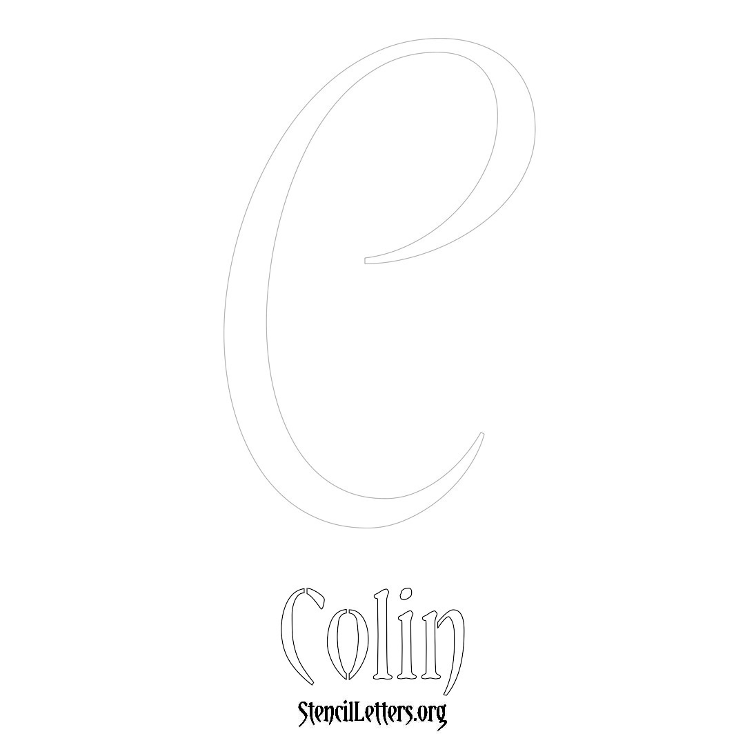 Colin printable name initial stencil in Vintage Brush Lettering