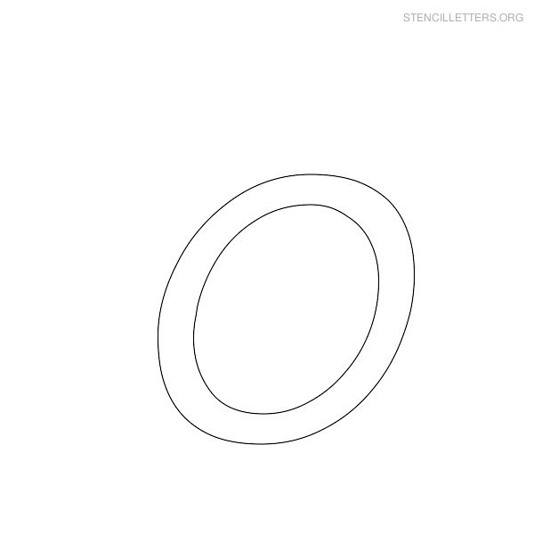 Stencil Letter Italic O